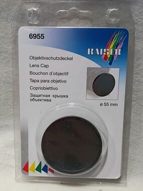 NWT Kaiser 55mm Black Lens Cap - Protective Camera Accessory